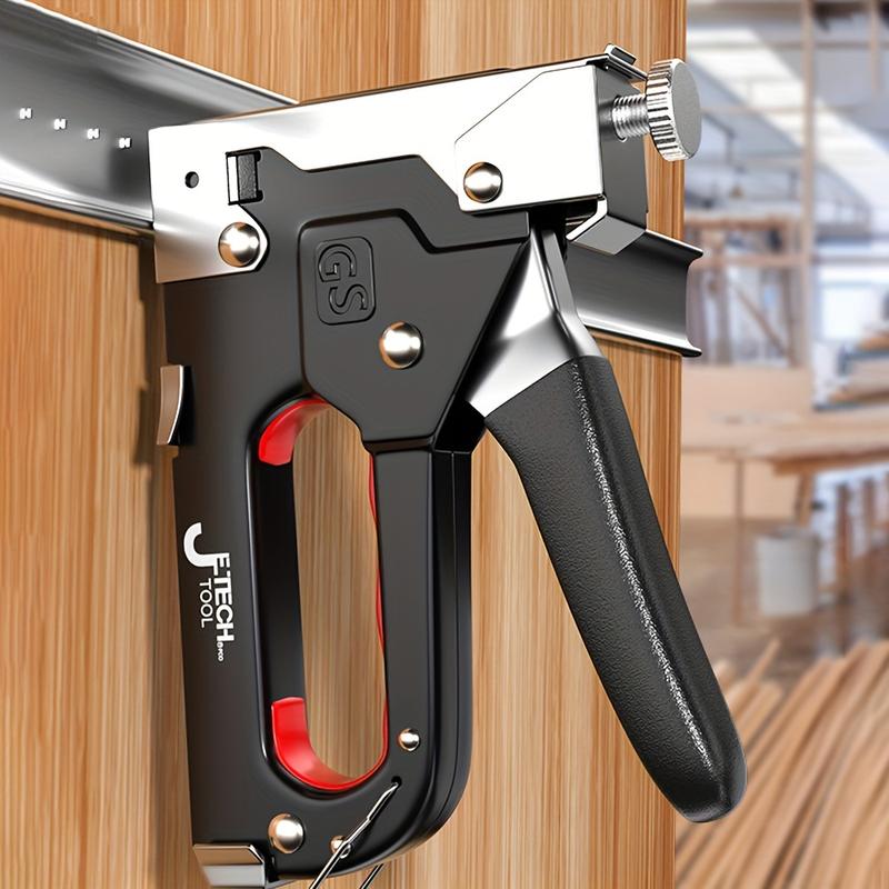 Product Introduction of 4-in-1 Heavy Duty Stapler, Stapler For T/U/I/Pin Nails, Adjustable Strength, Multipurpose Tool For DIY Home Decor, Furniture, Woodworking, Metal, 543g Weight 0