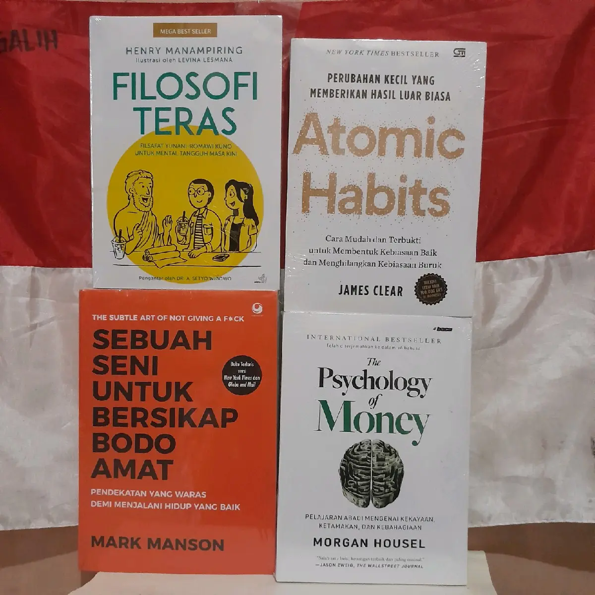PAKET 4 BUKU MOTIVASI / PENGEMBANGAN DIRI / THE PSYCHOLOGY  OF MONEY / SEBUAH SENI UNTUK BERSIKAP BODO AMAT / FILOSOFI TERAS / ATOMIC HABITS