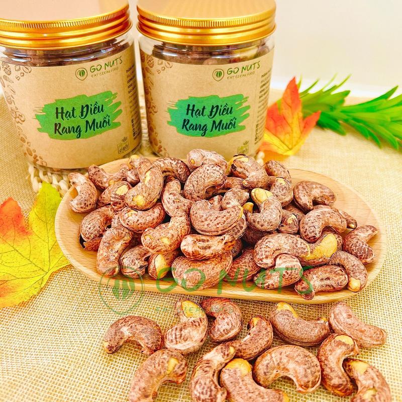 Hạt điều rang muối size A Cồ VIP hạt to đều thơm béo GO NUTS hộp 250g, hạt mix ngũ cốc dinh dưỡng