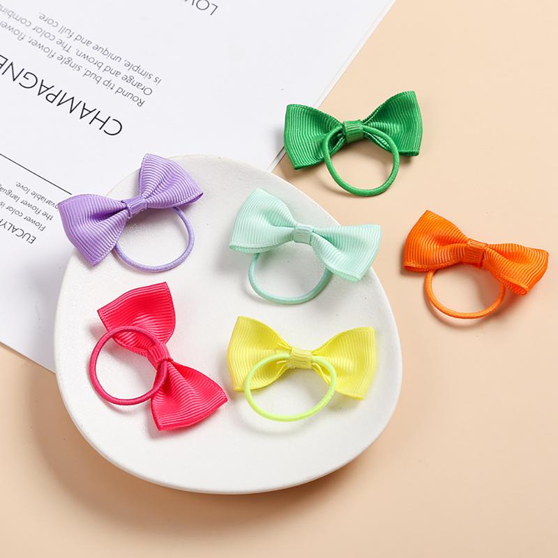 Product Introduction of 40pcs/set Solid Color Bowknot Hair Tie Multicolored Durable Highly Elastic Rubber Band Headwear Hair Accessories for Children #476785 39