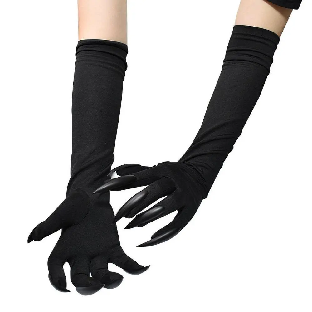 Halloween Paw Gloves Multipurpose Cosplay Costume Long Nails Clown Glove for Masquerade Theatrical Stage Performance Fancy Dress Womenswear Accessory