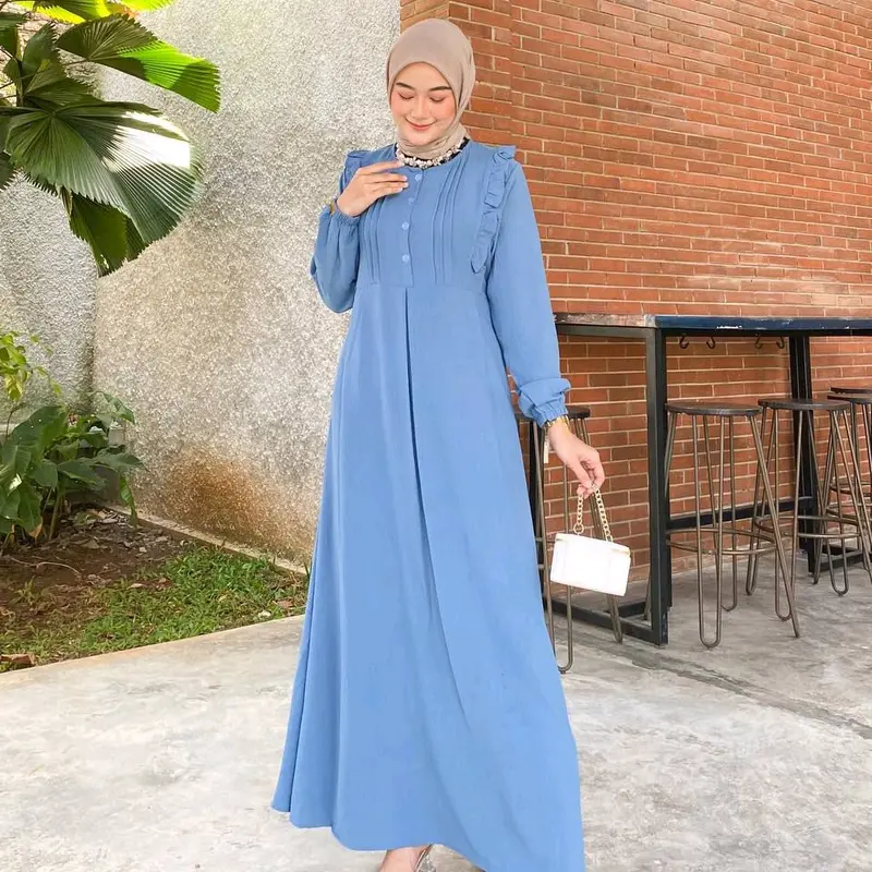 gamis kekinian cringkel jumbo lebaran terbaru 0