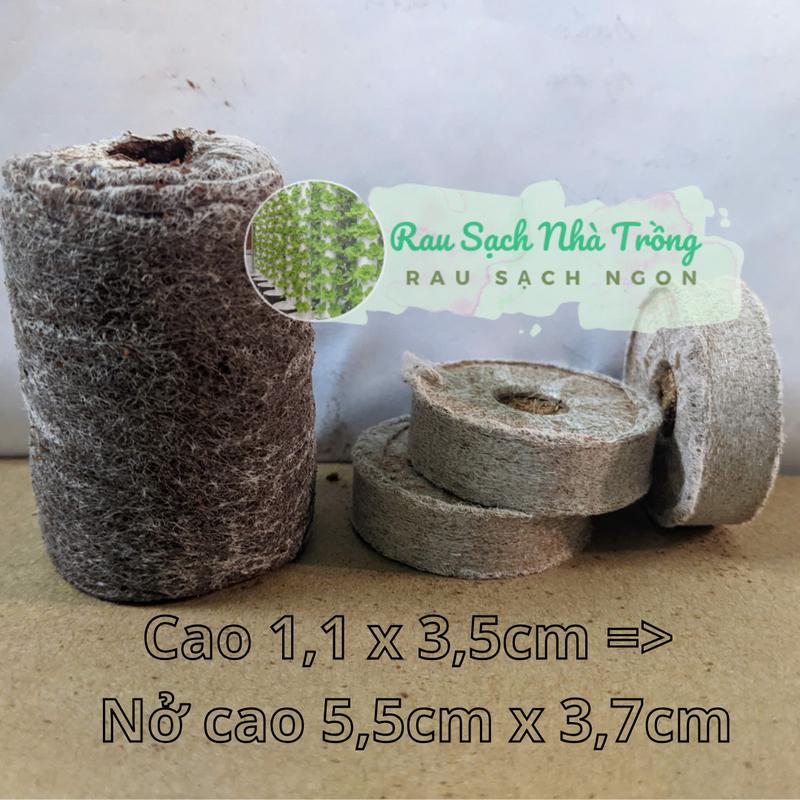 Bộ 50 và 100 viên nén ươm hạt xơ dừa hữu cơ trồng rau dâu tây thủy canh loại lớn