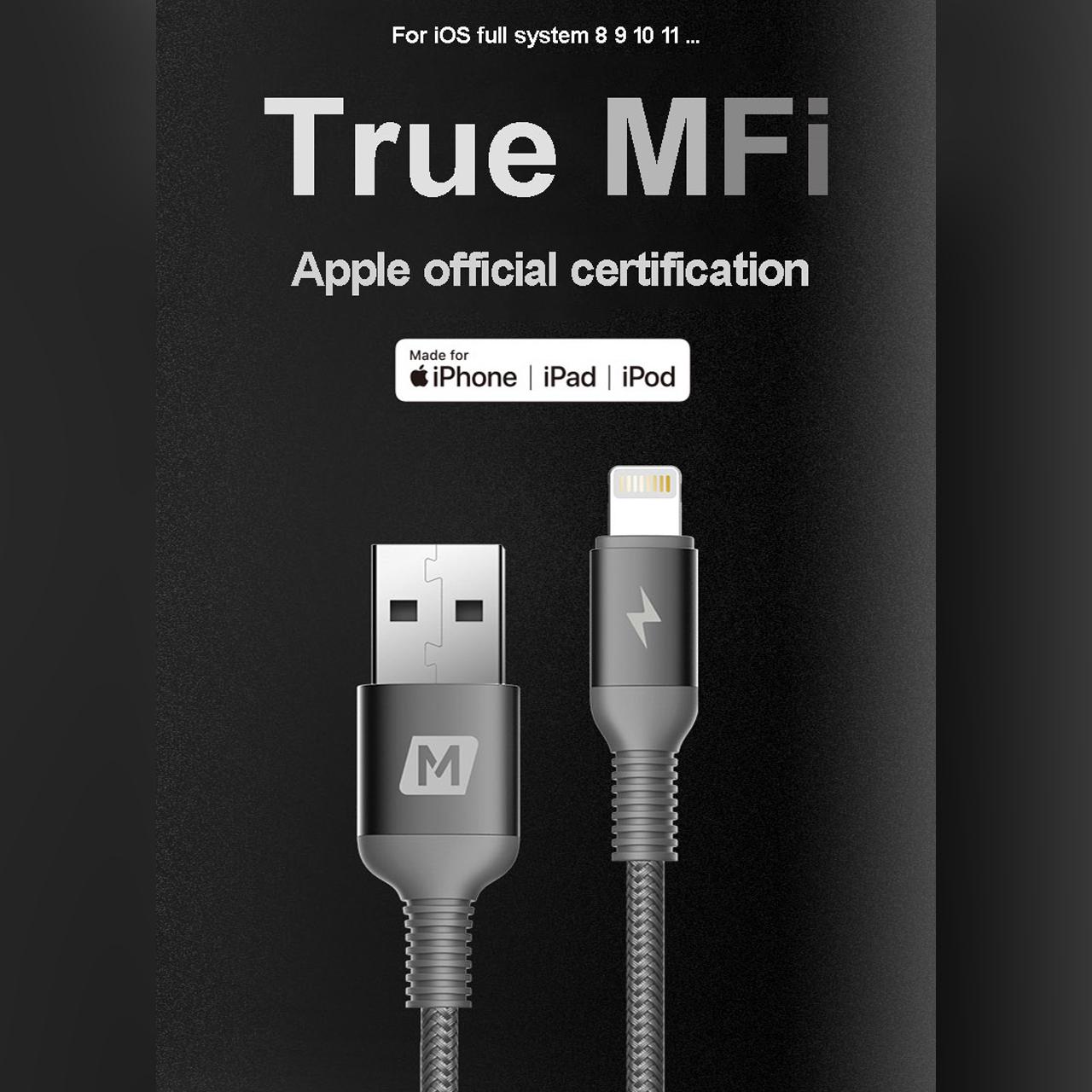 Cable Data USB A to iPhone Lightning Momax MFi 2.4A Fast Charger Kabel