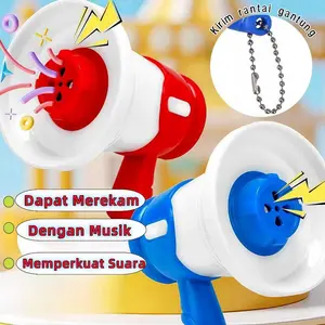 Mainan Gantungan Kunci Megaphone Bisa Rekam Suara dan Pemutar Musik Gantungan Kunci Toa Keychain Viral
