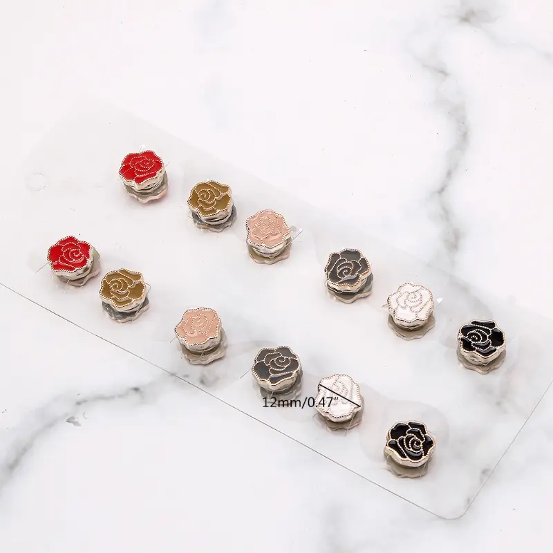 YLu 12Pcs Strong Magnetic Buckle Muslim Jewelry Accessories Women's Scarf Accessories Shawl Buckle Dual-use Brooches Corsage