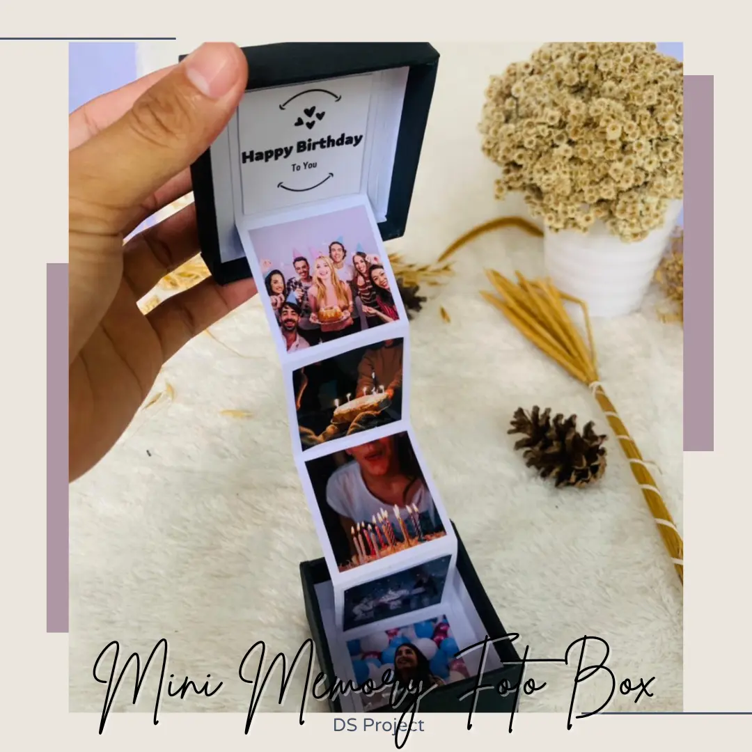 Box Mini Memory Birthday putih 6 foto hadiah untuk temen/pacar murah