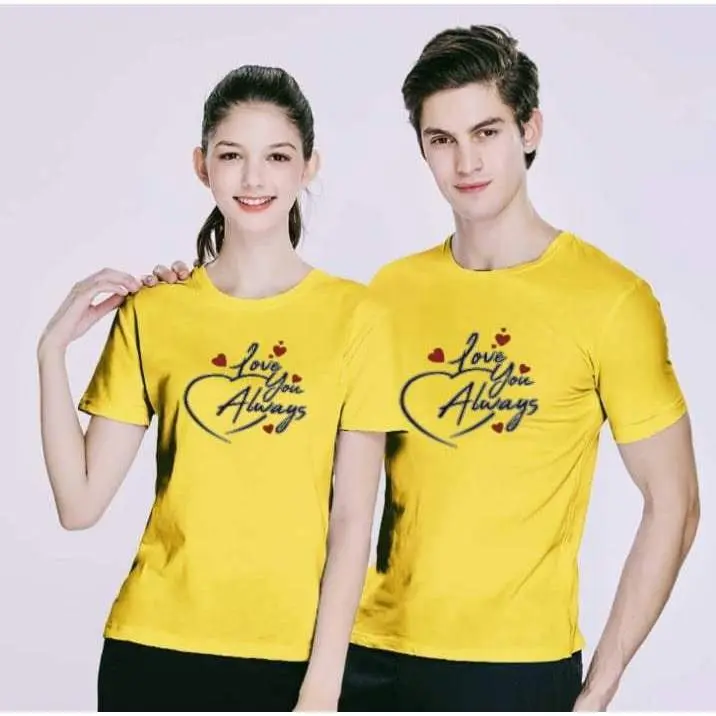 (HARGA SUDAH DAPAT 2 BAJU)Kaos Couple LOVE YOU ALWAYS Lengan Pendek Bahan Katun Soft Sablon Printing Digital DTF Cowok Cewek