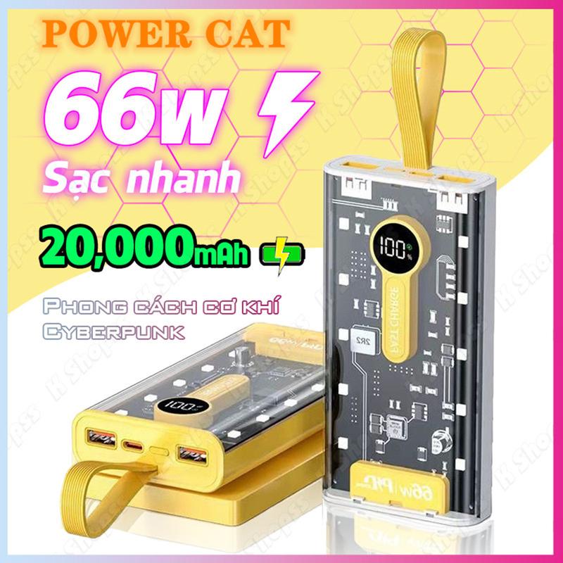 Power Cat Pin sạc dự phòng nhanh 20000 mAh - Dung lượng lớn, Sạc nhanh hiệu quả  Sạc Dự Phòng Nhanh 20000 mAh!  Sức Mạnh Dự Phòng Của Bạn  #SạcNhanh #20000mAh #DiĐộng" Sạc Pin Pin Dự Phòng