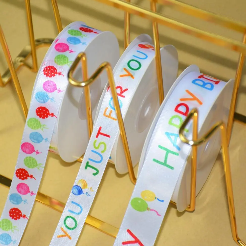 3m Ruy Băng JUST FOR YOU,HAPPY BIRTHDAY Khổ 2.5cm  Thắt nơ hộp quà tặng
