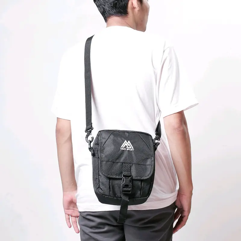 Mmosport Tas Selempang Pria Ziper Bag Hitam 2