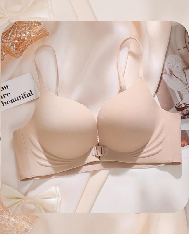 Áo lót đúc su cao cấp mềm mịn không gọng cài trước đệm 1,5cm nâng ngực tạo khe bản lưng đan sexy 9607 Nữ