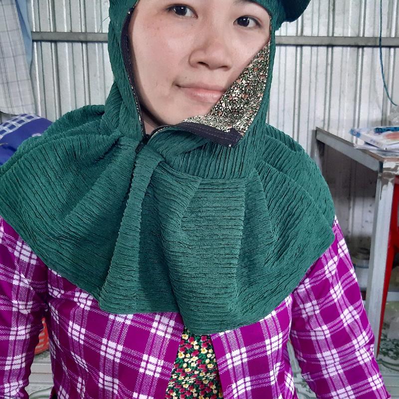NÓN KÈM KHẨU TRANG DÂY KÉO 1 BÊN Women khautrang chenang non khau 2