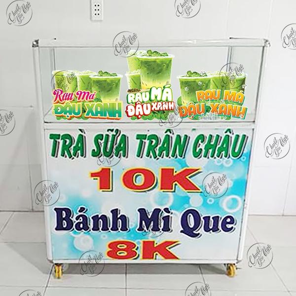Hình dán rau MÁ ĐẬU xanh dán tường decor trang trí xe đẩy quán nước trà sữa cà phê hình sticker decal giải khát 7