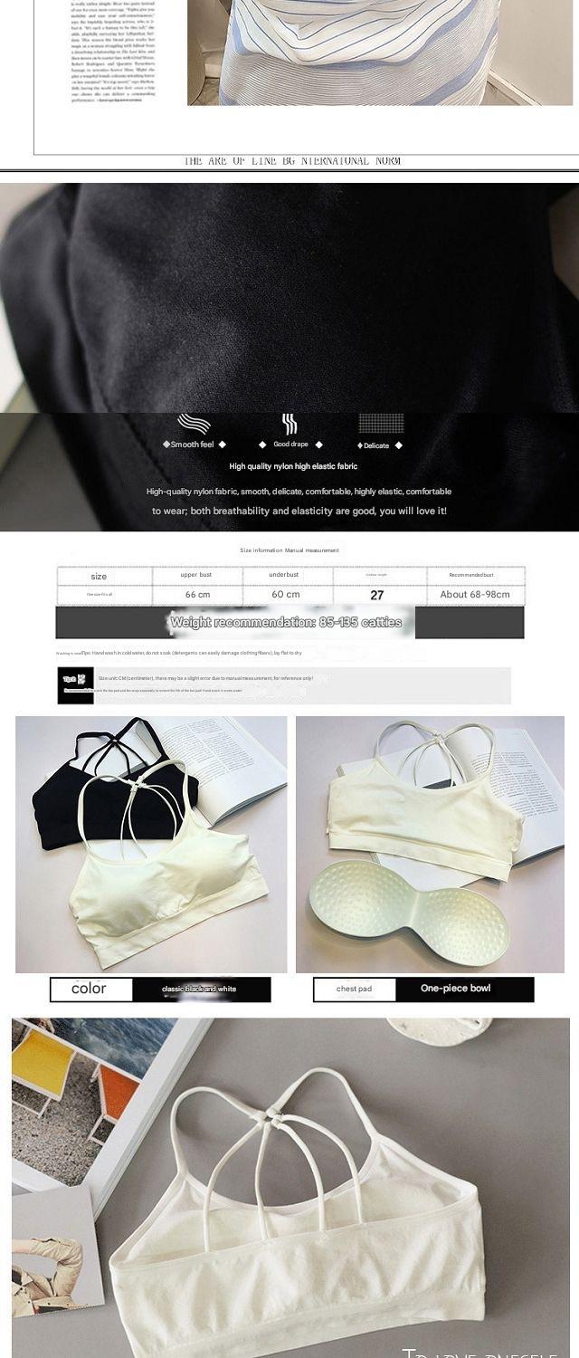 Product Introduction of Beautiful back sports underwear wrap letters with parachute bustier type bra girls without steel ring bra bra pads 6