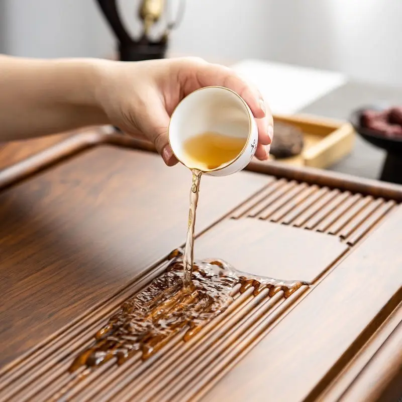 Khay trà gỗ nguyên khối