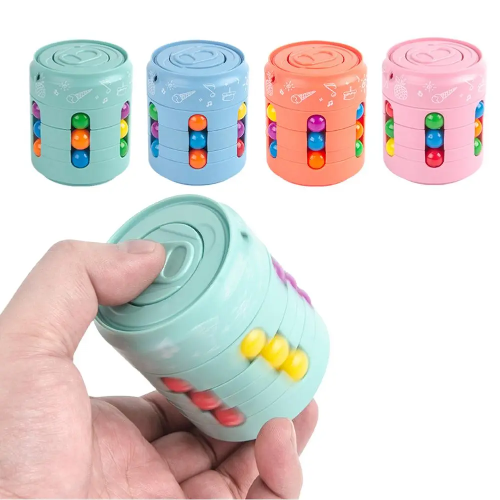 Rotating Magic Beans Cube Fingertip Fidgeted Toys Kids Adults Stress Relief Spin Bead Puzzles Children Education Intelligence