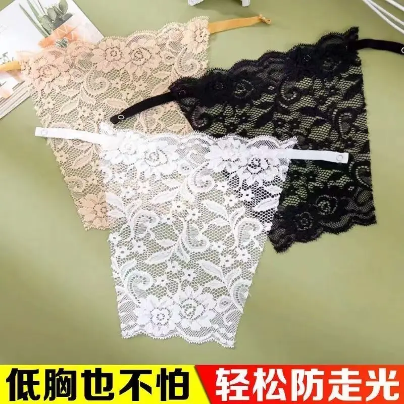 Vải Khối Ngực, Cắt Thấp, Chống Lộ, Áo Ống, Áo Ngực Ren Một Mảnh Không Dây, Thích Hợp Cho Mùa Hè, Dành Cho Phụ Nữ, Chống Rò Rỉ, Dụng Cụ Hữu Ích Top Women