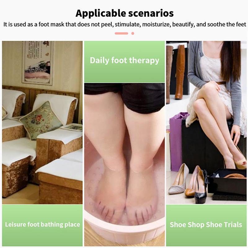 Product Introduction of [COOL]  100PCS Disposable Foot Film Cover Lengthened Bag Anti-Dry Cracking Foot Film Foot Cover Waterproof Shoe Cover Plastic Foot Cover 21