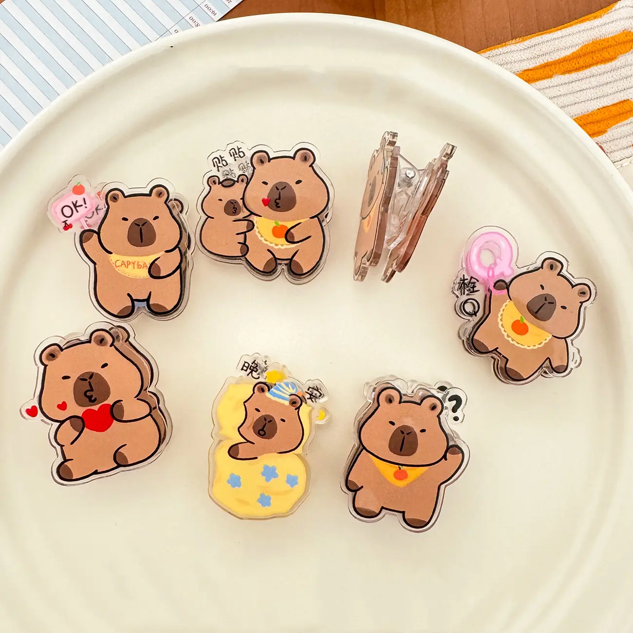 Note Clip Creative Cute Paper Clip Kawaii Lovely Capybara Clip Decorative Binding Sealing Clamp Bookmark