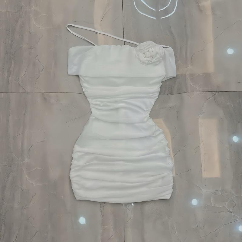 Product Introduction of Váy đầm body trễ vai nhún eo phối hoa siêu đẹp, váy body trễ vai dáng ngắn đi chơi đi tiệc vay 9