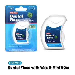 ONEMED Dental Floss Benang Gigi Waxed and Mint 50m