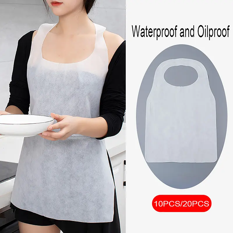 Tạp Dề Dùng Một Lần, 10 Chiếc, Cho Lẩu, Chống Dầu, Chống Bám Bẩn, Thích Hợp Cho Người Lớn, Cầm Tay, Làm Sạch, Nấu Ăn, Không Dệt, Chống Thấm Nước Da , [NNN]
