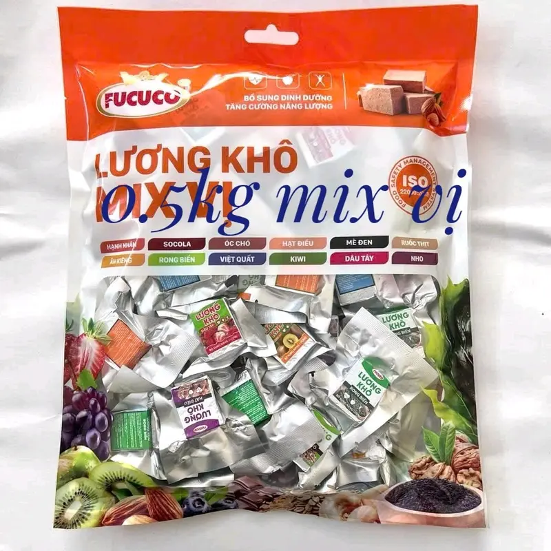 1kg (lương khô mix đủ 12 vị). Ăn vặt 1