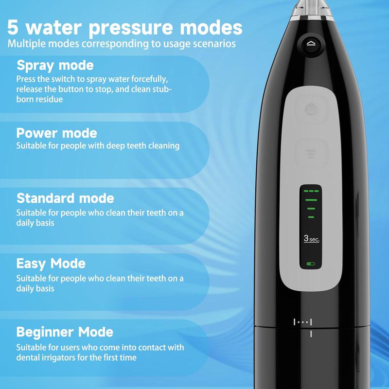 Water Flosser, 1 Count Rechargeable Oral Irrigator with Nozzles, Waterproof Dental Irrigator, Oral Care Tool for Home & Travel 8