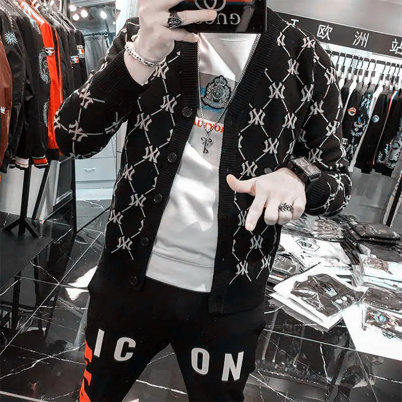 Áo Cardigan Len Nam, Áo Mặc Bên Ngoài Thời Trang, Phong Cách Hàn Quốc Mới 2020, Thích Hợp Cho Mùa Thu Và Mùa Đông, Áo Khoác Len Cùng Phong Cách Người Nổi Tiếng Trên Internet, Dành Cho Nam Giới 1