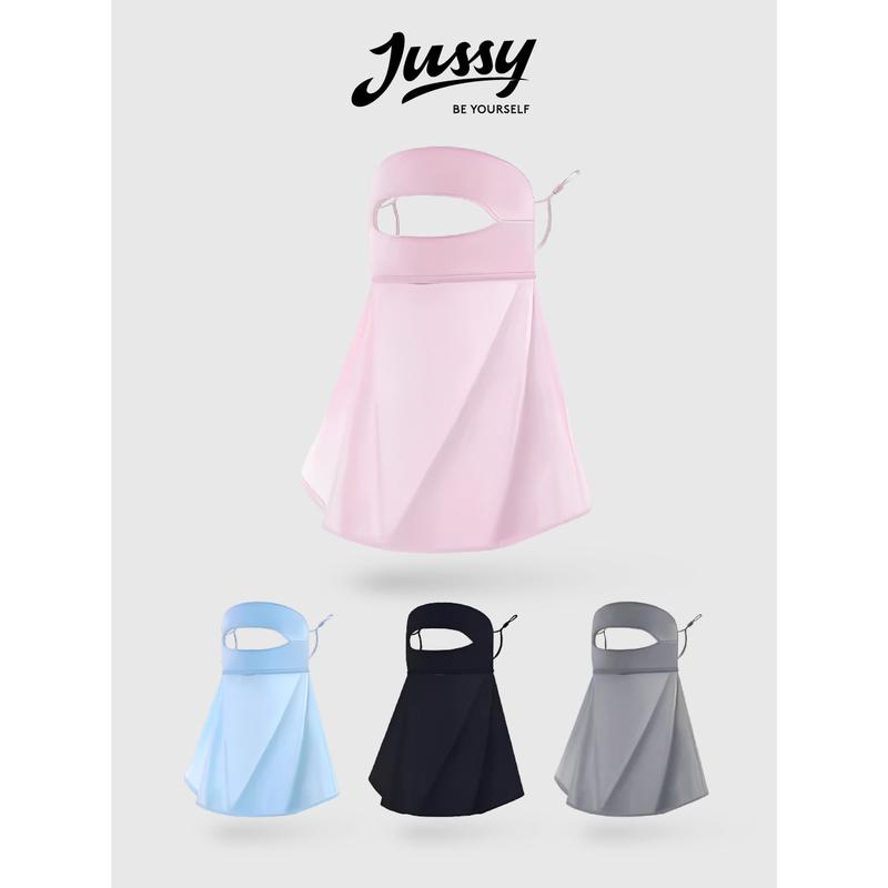Khẩu Trang Chống Nắng Xoay 360 Độ Che Full Đầu Mặt Cổ JKT08 Jussy Official Khẩu Trang Vải Thun Lụa Băng UPF>50+