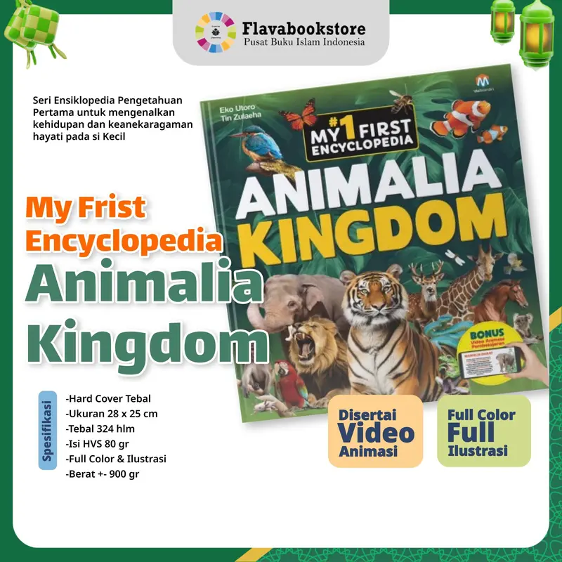 Buku Ensiklopedia Hewan My First Encyclopedia: Animalia Kingdom Ziyad Books - Full Color Gambar untuk Anak-anak 0