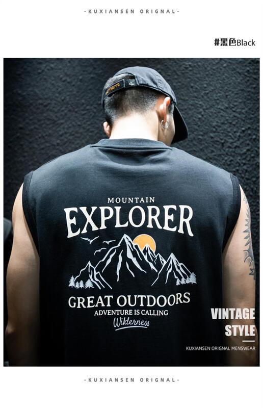 Product Introduction of Summer Sleeveless T-Shirt Vest For Men, Loose And Trendy Brand Ins, Large Size, Camisole, Half Sleeved, American Sports Short Sleeved T-Shirt 12