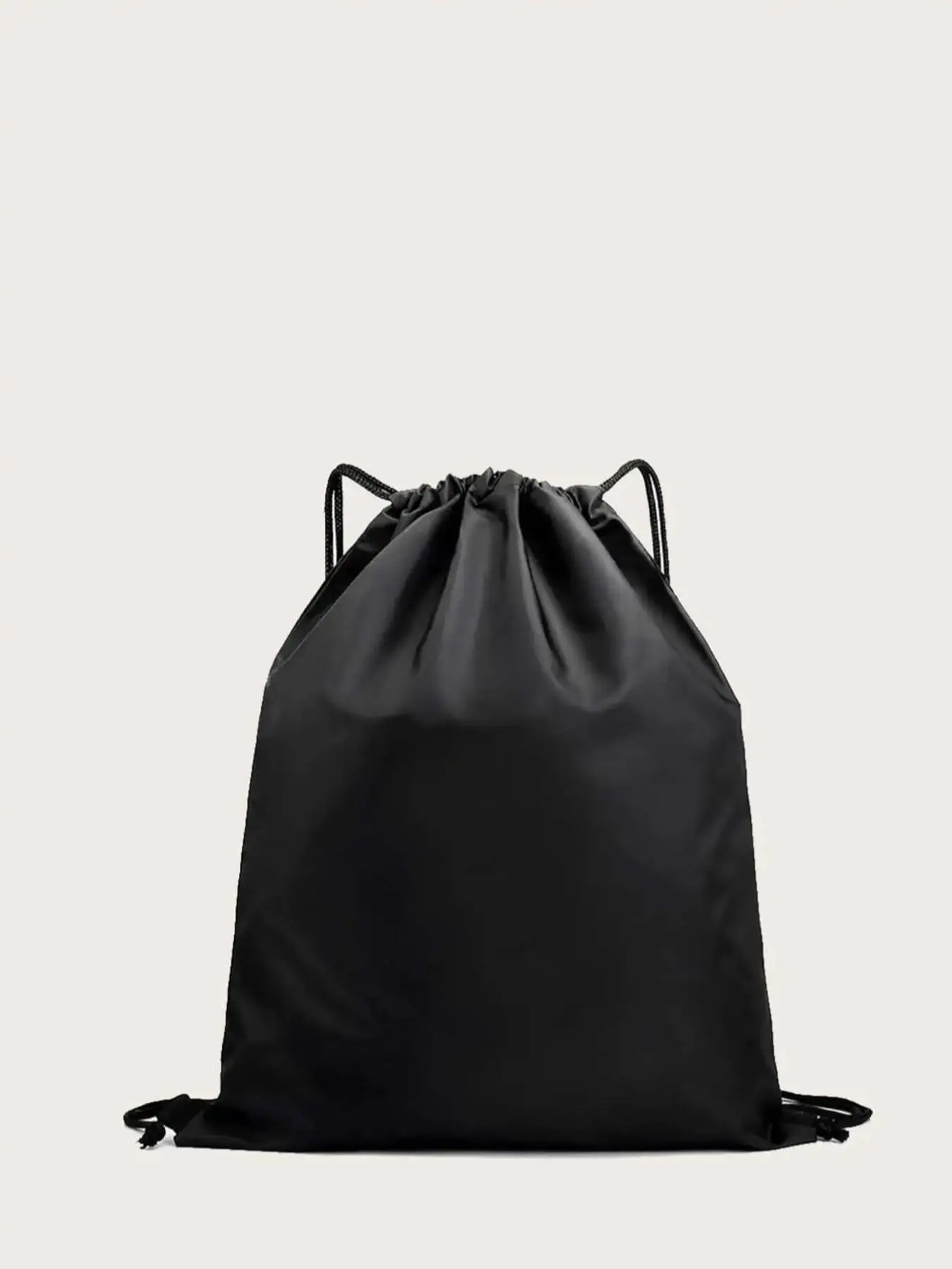 Simple Plain Drawstring Backpack, Casual Nylon Waterproof Sports Book Bag for Travel Fitness Swimming Work Business Trip, Unisex Beach Bag, School Supplies