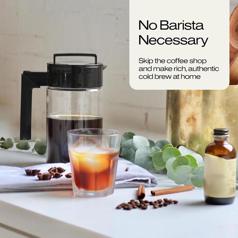 Product Introduction of Cold Brew Coffee Maker, 1 Count Glass Coffee Pot with Handle & Lid, Coffee Making Tool for Home Office  Kitchen Dormitory Dining Room 5