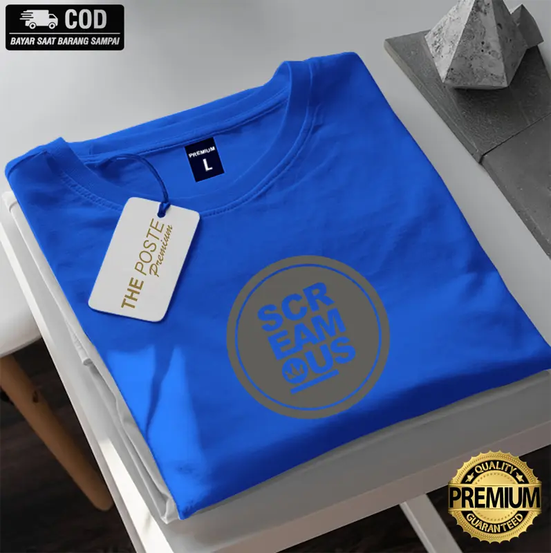 Kaos Distro Screamous O Silver Print | Kaos Pria Wanita Cowok Keren Branded Kekinian Tshirt Pria Wanita Premium 2