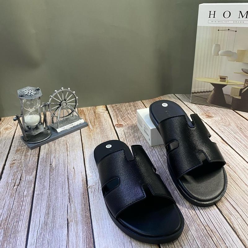 [Sz ngoại cỡ 36-45]Dép da chữ Hát đen nhám bo viền sắc nét đế fit êm chân  DéP Nam Sandal Đế Bằng dép  boy phố 3