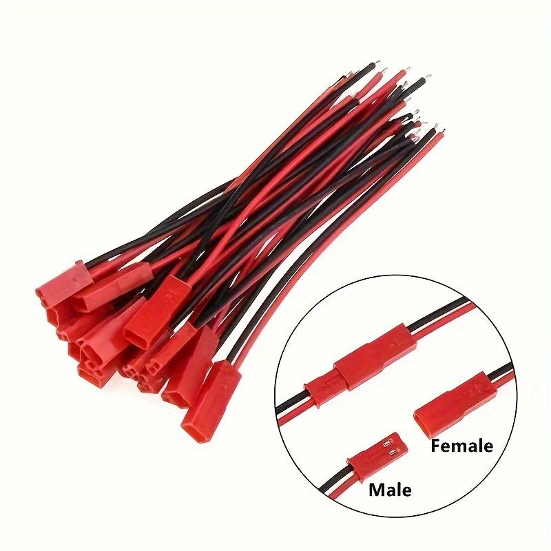 Product Introduction of Đầu Nối Kéo Ra JST 2P, 10 / 20 Cặp, Phích Cắm Nam Và Nữ, Dây Dẫn Điện 10 / 20cm, 22AWG, Thiết Bị Đầu Cuối Đầu Nối Không Khí, Thích Hợp Để Kết Nối Dải Đèn LED, Đồ Chơi Điều Khiển Từ Xa Và Pin 12