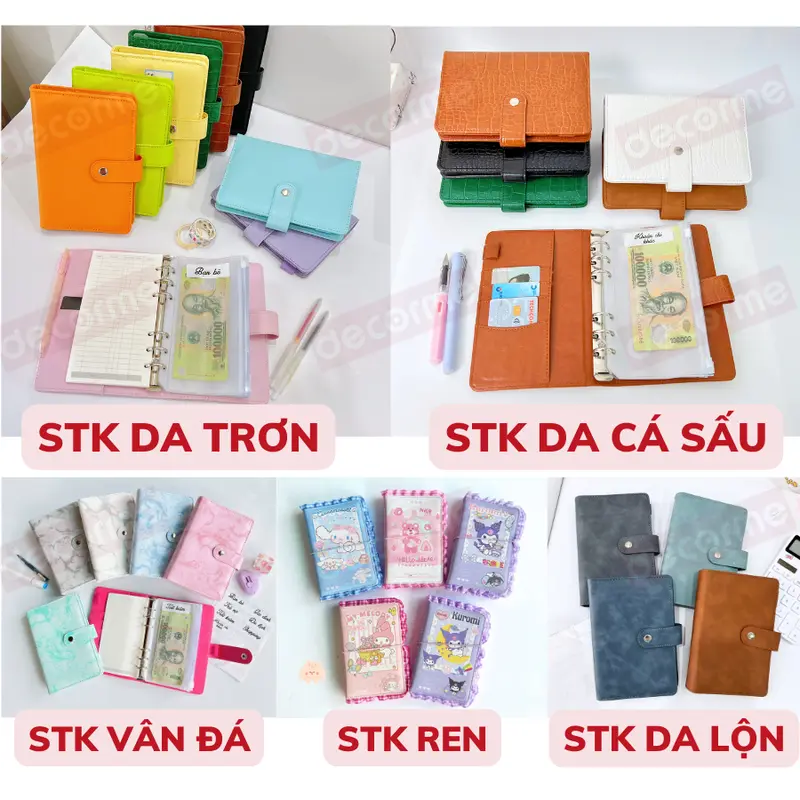 Túi zip sổ tiết kiệm DecorMe túi zip A6 đựng tiền, đồ cá nhân, gắn sổ tiết kiệm, sổ tay tiện lợi chống nước 5