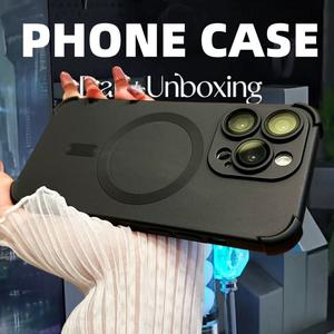 [Four corners thickened protection/Silicone soft case/With lens film/Purple]compatible for iPhone 12 13 14 15 16 pro max case