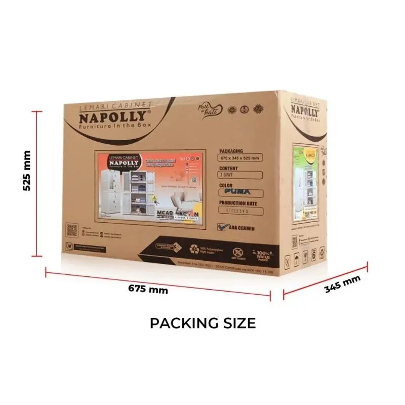 Napolly Lemari Mini Cabinet 4 susun Kayu Lemari Plastik 3