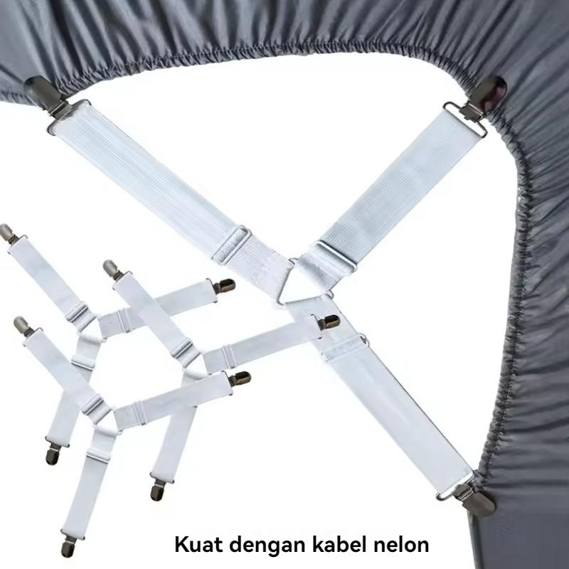 8 Pasang Klip Sprei Premium - Penjepit Sudut Sprei Anti Lepas, Pengait Sprei Tempa Tahan Lama, Penjepit Sprei 8 Titik untuk Kasur dengan Kancing Pengunci Ekstra Kuat