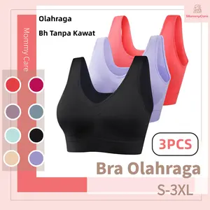 3PCS&1PC Jumbo Bra Olahraga Busa Sport Bh Tanpa Kawat  Wanita Push Up Sport Bra 811 Pakaian