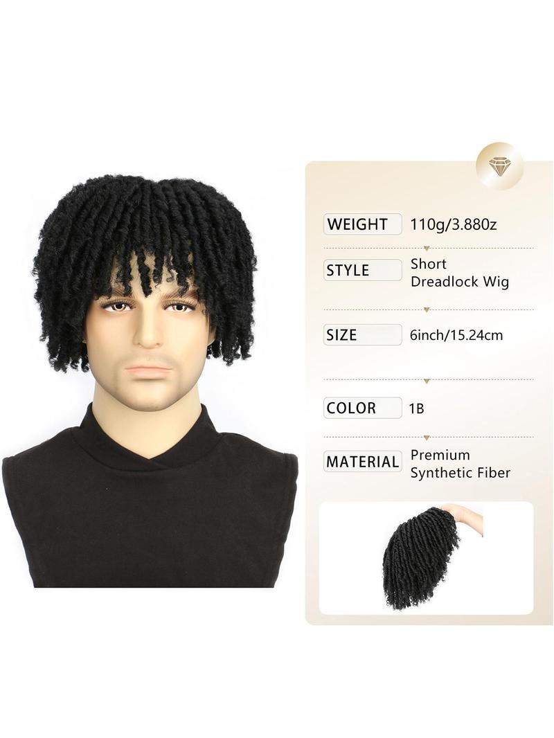 Product Introduction of 6 Inch Short Dreadlock Wigs for Men, Natural Looking Afro Wig Men Dreadlock Hair with Clips in Braided Half Wigs, Short Synthetic Dreadlock Wig for Party Photography, Braided Wigs Hairstyle Ideas 1