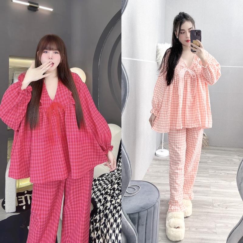 Sét Bộ BabyDoll Quần Suông Dài Dễ Thương