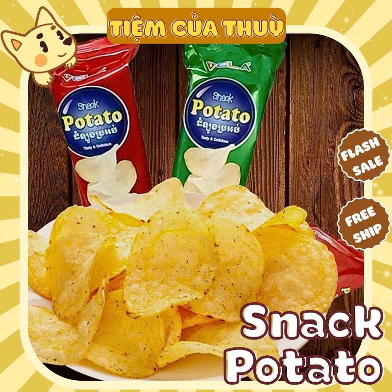 5 Gói Snack Khoai Tây Chiên Giòn POTATO đồ ăn vặt tuổi thơ, Que Cay cổng trường, Tiệm ăn vặt Thuỳ Bùi