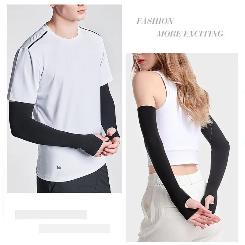 Găng tay chống nắng nam nữ xỏ ngón Fashion Cool - Tất tay vải co dãn 4 chiều làm mát da khi đi xe đạp xe máy, chơi thể thao - Bao Tay Chống Trơn Trượt 5
