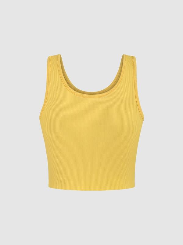 Women's Peach Print Scoop Neck Crop Vest Top, Casual Sleeveless Ribbed Top for Summer, Ladies Clothes for Daily Wear, Women's Tops 3