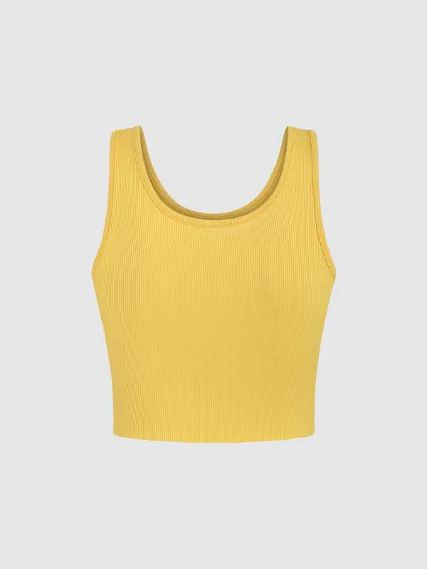 Women's Peach Print Scoop Neck Crop Vest Top, Casual Sleeveless Ribbed Top for Summer, Ladies Clothes for Daily Wear, Women's Tops 3