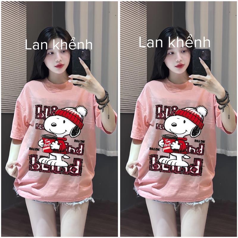 Áo phông cotton 4chiều mịn mát (35-70kg có size ) - in pét Cún mũ len , co dãn 4chiều hàng có size S,L